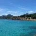 Mallorca: Ein Bild mit Wasser, Bäumen und Bergen im Hintergrund.