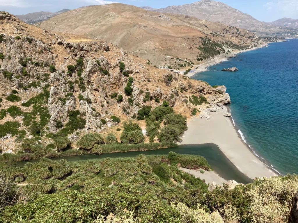 Palmenstrand von Preveli: Blick von oben